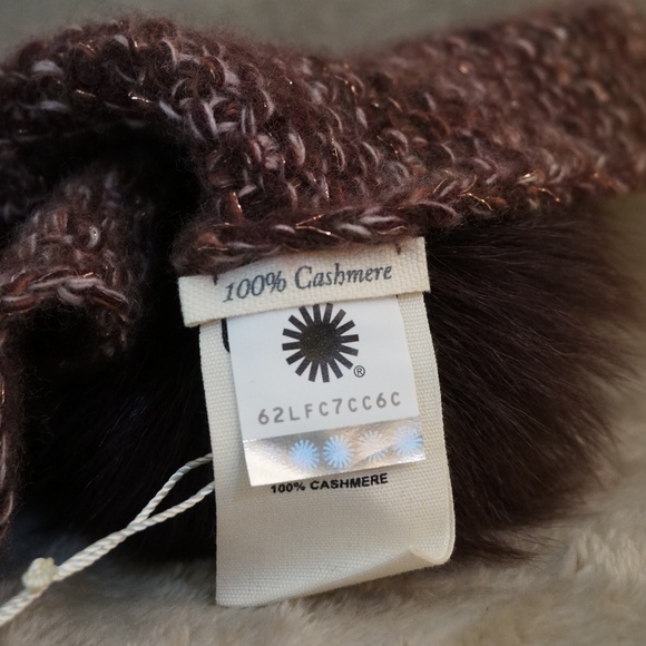 UGG QUATRO POM POM CASHMERE SCARF, 10" x 68" LONG - Picture 2 of 8